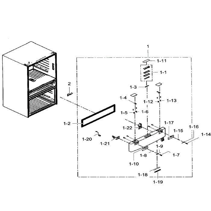 Flexzone Door Diagram and Parts List for RF31FMEDBWW AA-02 Samsung Refrigerator