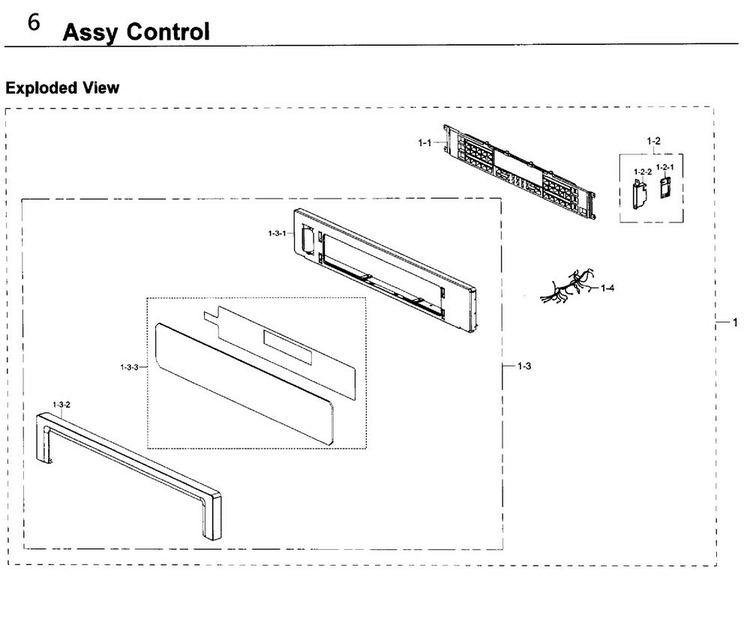 Control Diagram and Parts List for NV51K6650DG AA-0000 Samsung Wall Oven