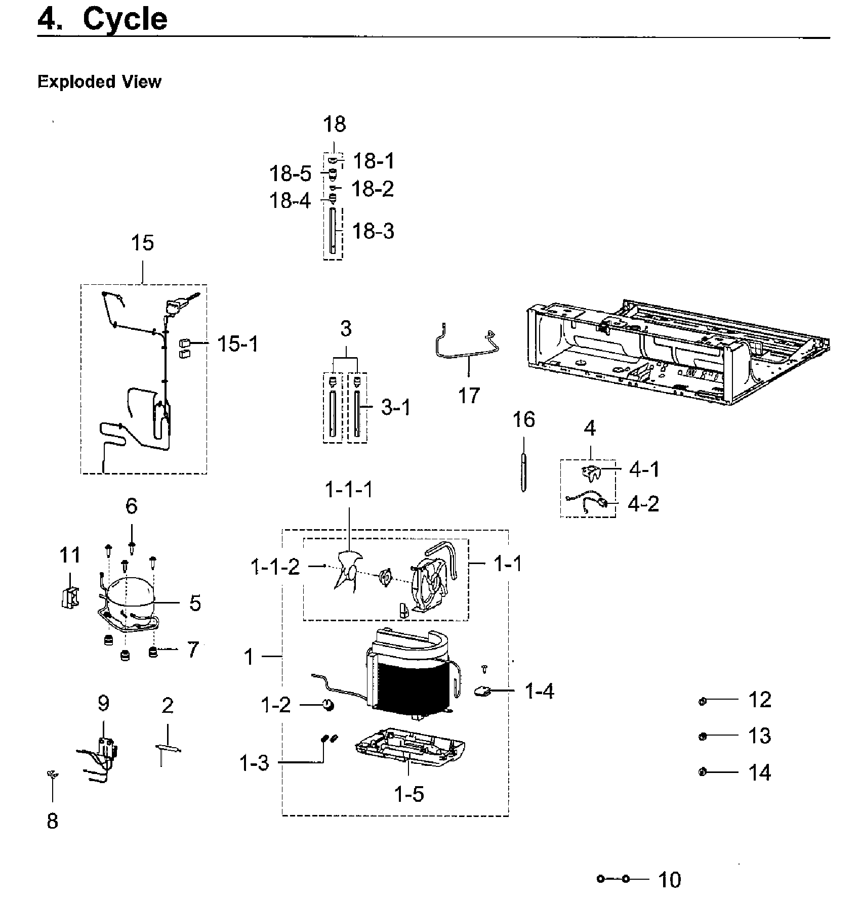 Compressor Diagram and Parts List for RF28K9070SG AA-0001 Samsung Refrigerator