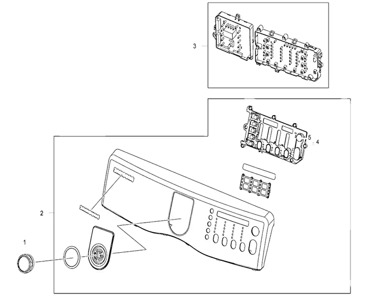 Front Panel Diagram and Parts List for DV410AER XAA Samsung Dryer