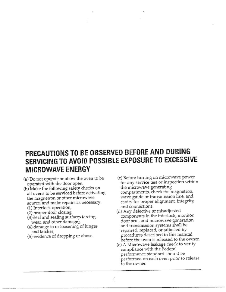 Precautions Diagram and Parts List for MW5580W XAA Samsung Microwave