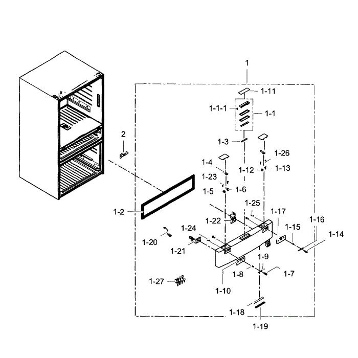 Flexzone Door Diagram and Parts List for RF31FMEDBBC AA-04 Samsung Refrigerator