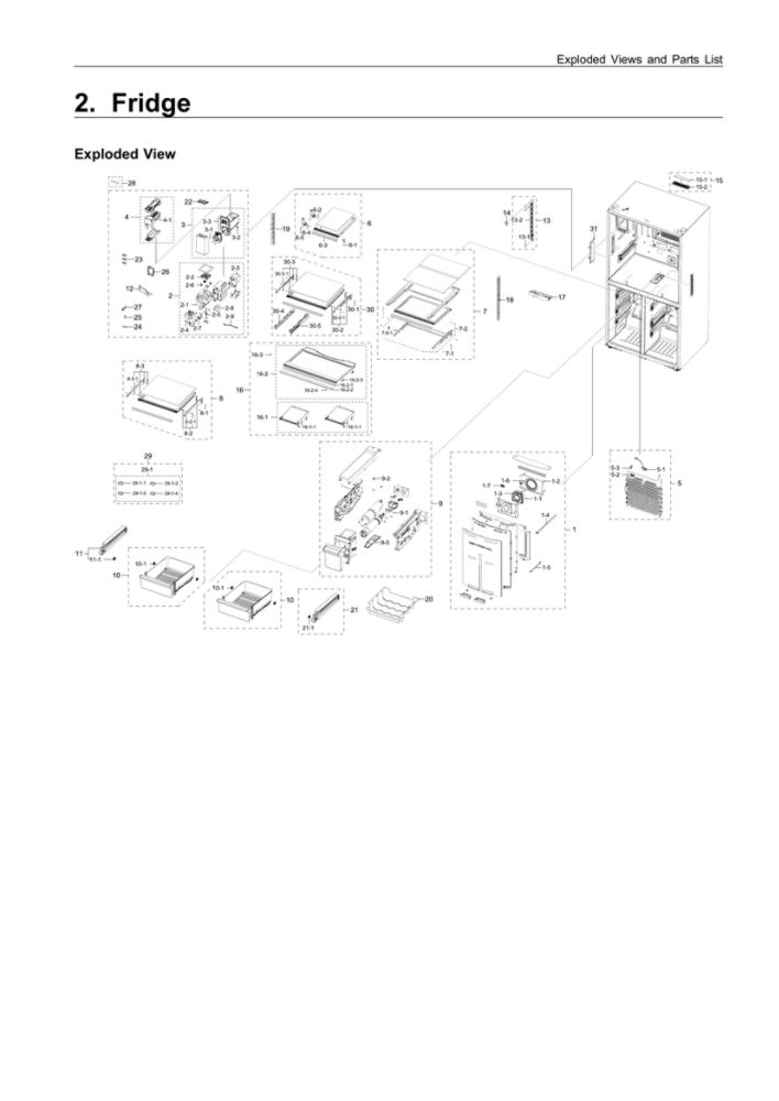 Refrigerator Parts Diagram and Parts List for RF28N9780SG AA-02 Samsung Refrigerator