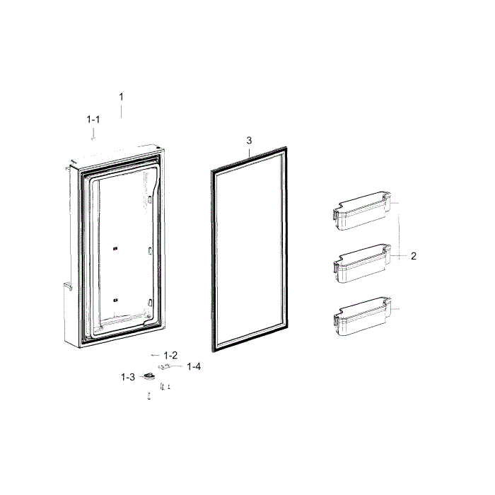 Freezer Door L Diagram and Parts List for RF23J9011SR (AA)(0000) Samsung Refrigerator