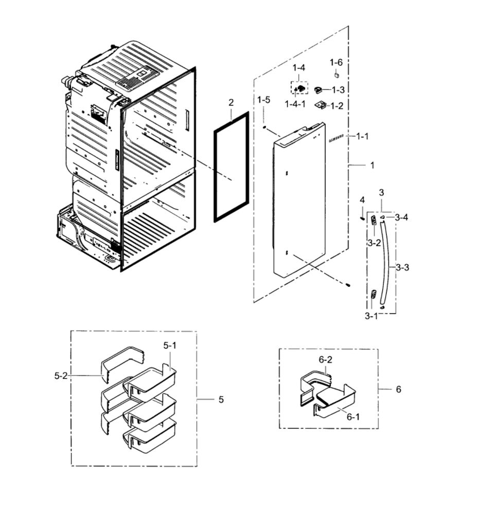 Fridge Door R Diagram and Parts List for RF28HFEDTWW AA-01 Samsung Refrigerator