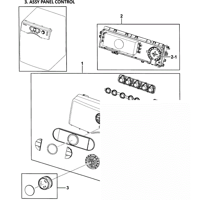 Control Panel Diagram and Parts List for DV338AEW XAA-00 Samsung Dryer