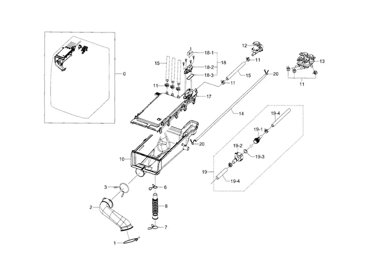 Housing-drawer Diagram and Parts List for WF448AAP XAA-0005 Samsung Washer