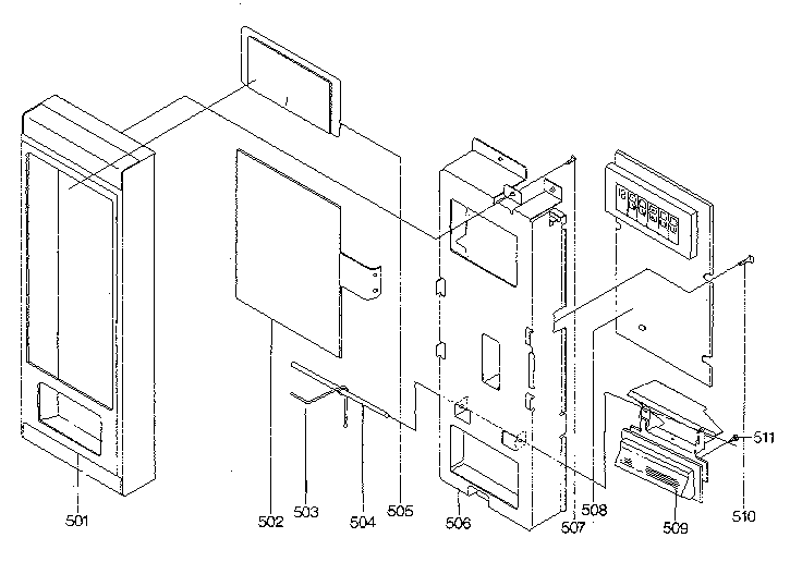 Control Diagram and Parts List for 4018822980  Kenmore Microwave