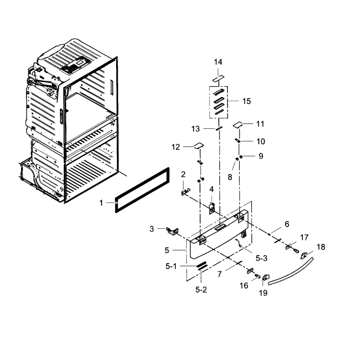 Flexzone Door Diagram and Parts List for RF4287HARS XAA-02 Samsung Refrigerator