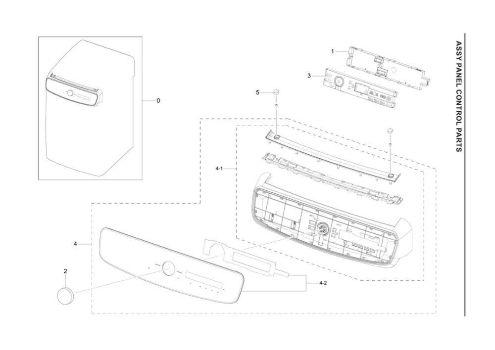 Control Panel Assembly Diagram and Parts List for DVG60A9900V A3-00 Samsung Dryer
