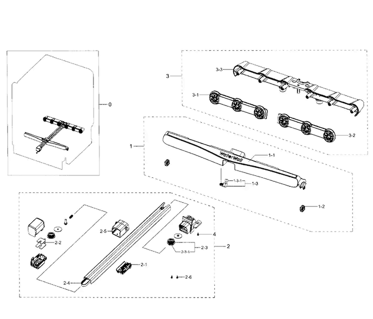 Motion Sensors Diagram and Parts List for DW80J7550US AA-0001 Samsung Dishwasher