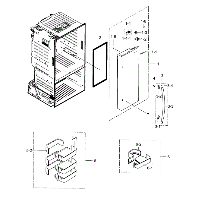 Fridge Door R Diagram and Parts List for RF28HFEDBWW AA-03 Samsung Refrigerator