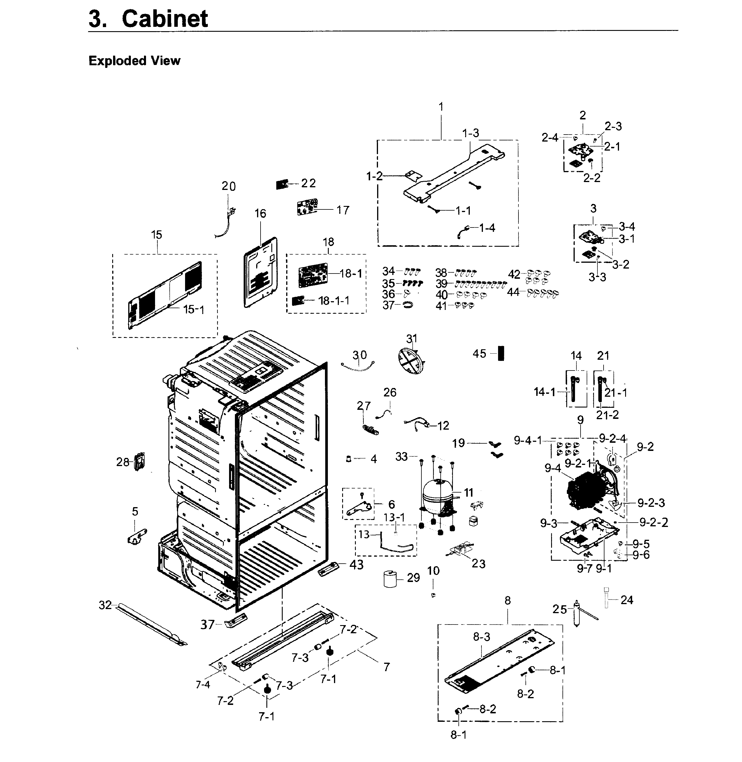 Cabinet Diagram and Parts List for RF26J7500BC AA-0000 Samsung Refrigerator