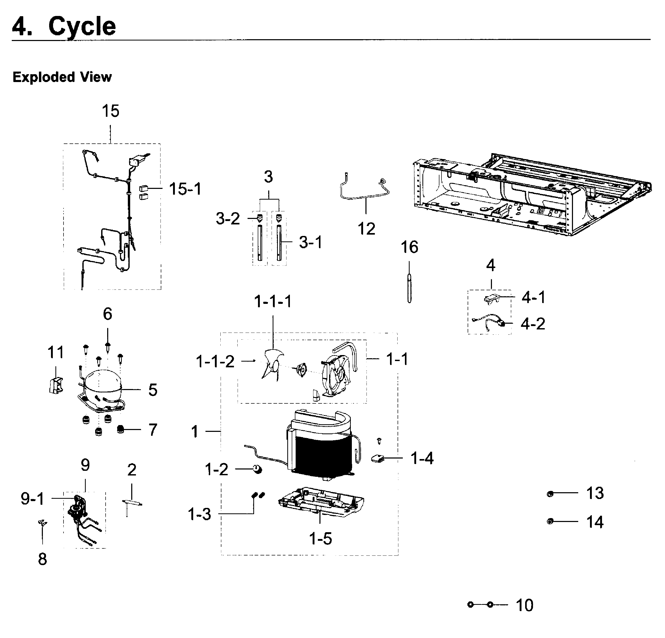 Cycle Diagram and Parts List for RF22K9381SG AA-0000 Samsung Refrigerator