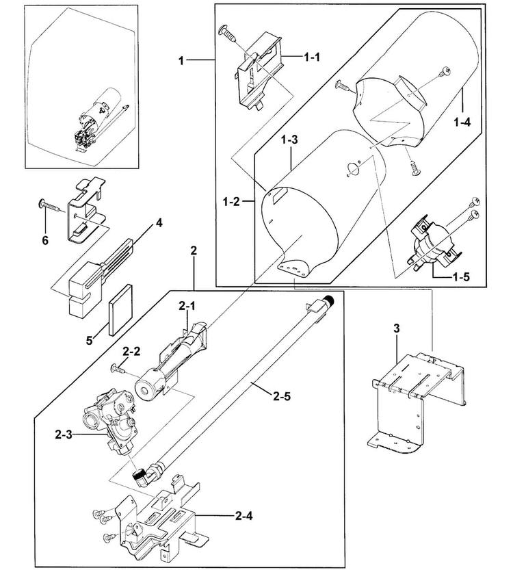 Heater Assy Diagram and Parts List for DV331AGR XAA-0000 Samsung Dryer