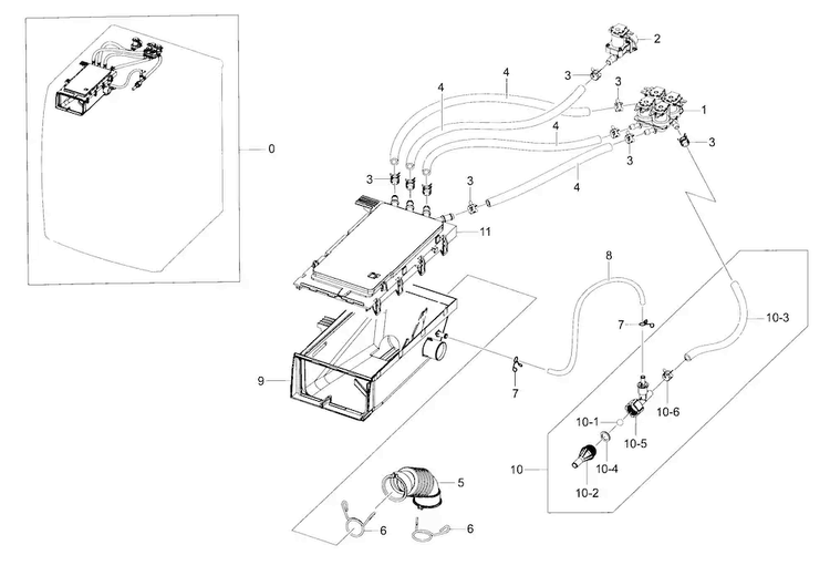 Housing-drawer Diagram and Parts List for WF457ARGSWR A2-0000 Samsung Washer