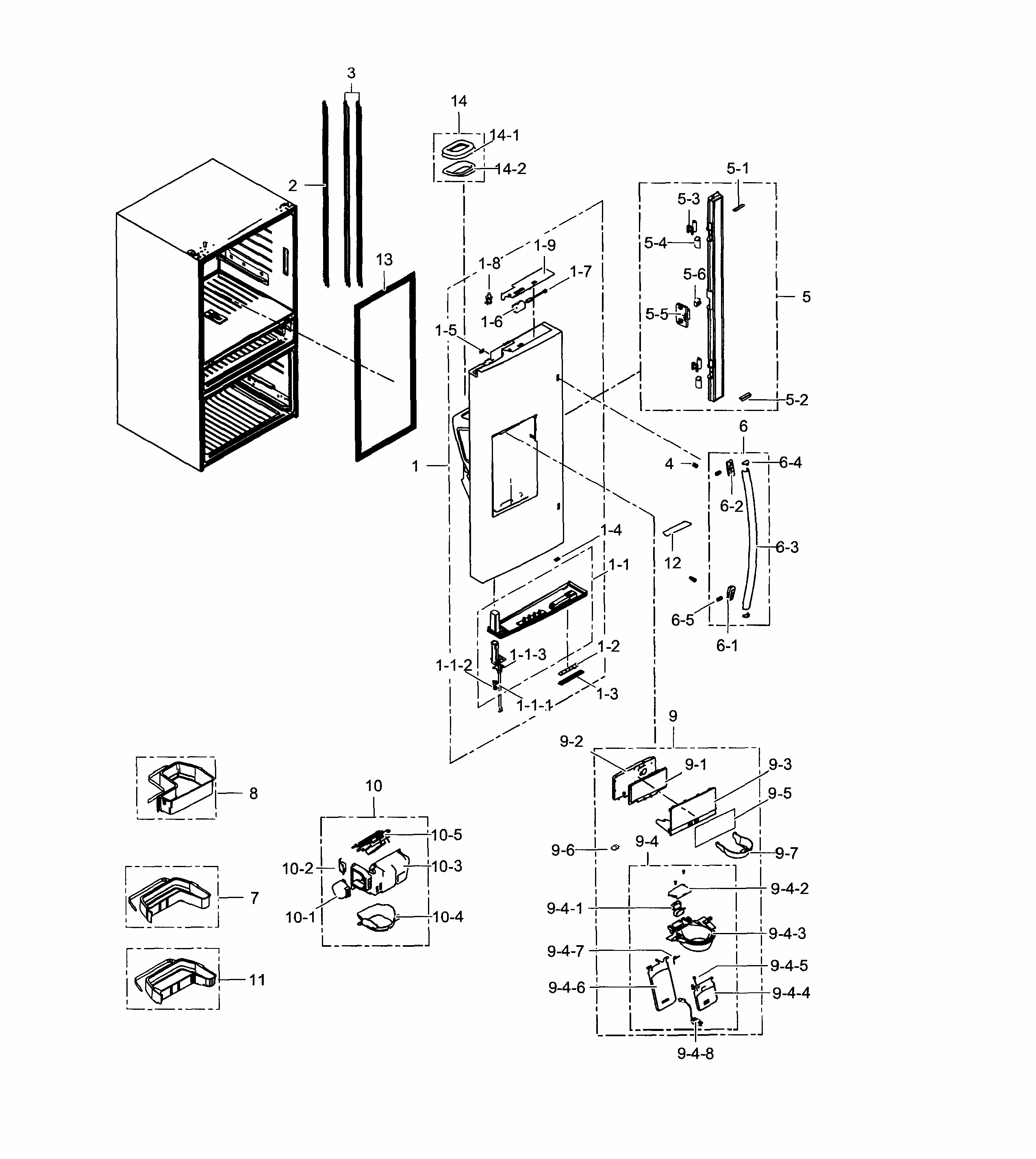 Refrigerator Door L Diagram and Parts List for RF24FSEDBSR AA-0002 Samsung Refrigerator