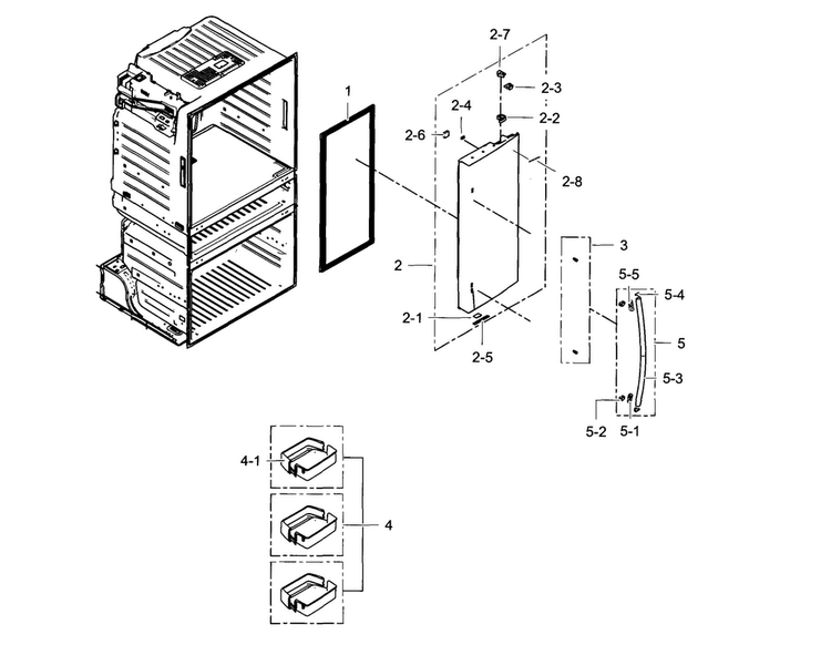 Fridge Door R Diagram and Parts List for RF4289HARS XAA-0002 Samsung Refrigerator