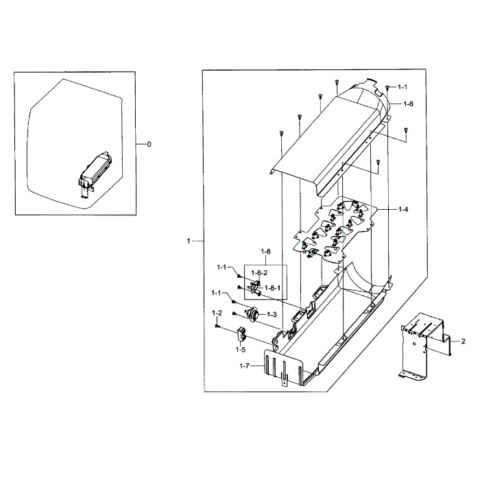 Duct Heater Diagram and Parts List for DV457EVGSWR AA-00 Samsung Dryer