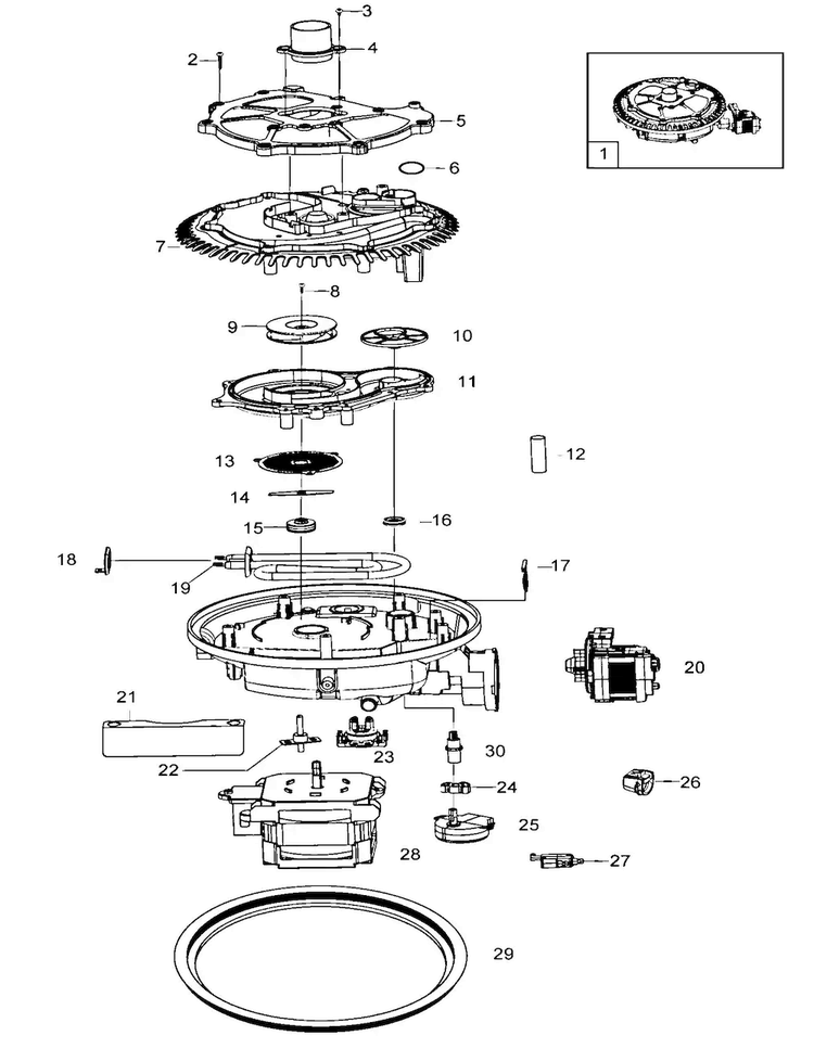 Pump Assy Diagram and Parts List for DMT800RHW XAA Samsung Dishwasher