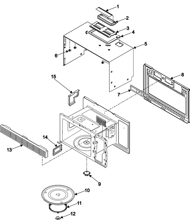 Body/cavity/elements Diagram and Parts List for MR6698WB XAA Samsung Microwave