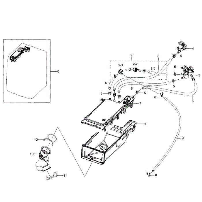 Housing Drawer Diagram and Parts List for WF350ANW XAA-07 Samsung Washer