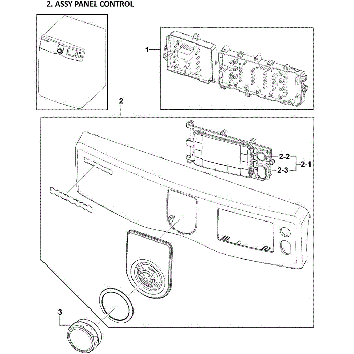 Control Panel Diagram and Parts List for DV419AGW XAA-00 Samsung Dryer
