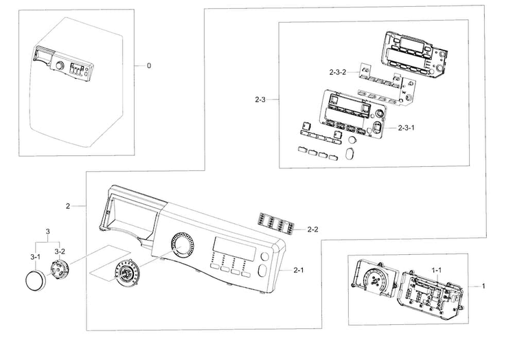 Control Panel Diagram and Parts List for WF395BTPARA A2-0000 Samsung Washer