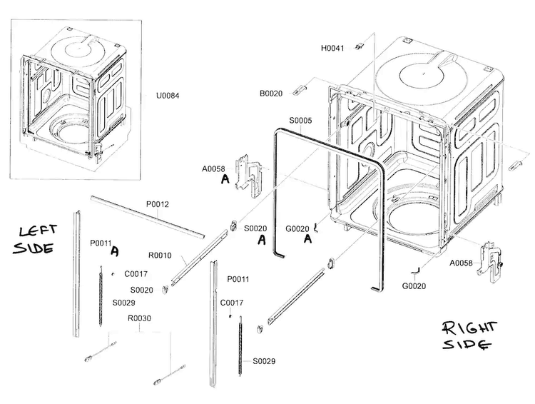 Tub Assy Diagram and Parts List for DMR77LHS XAA-0000 Samsung Dishwasher
