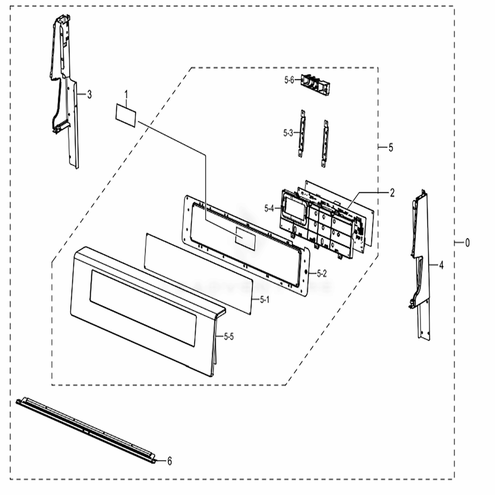 Assembly Control Box Diagram and Parts List for NX58M6650WS (AA)(0001) Samsung Range