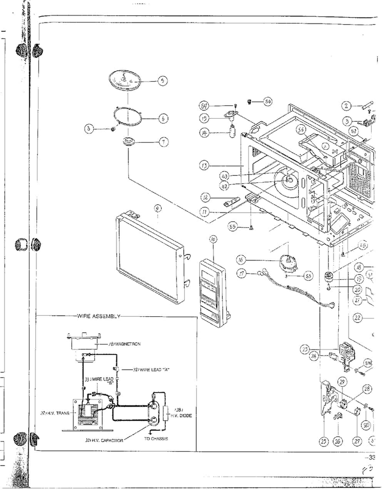 Microwave Complete Diagram and Parts List for MW6350W XAA Samsung Microwave
