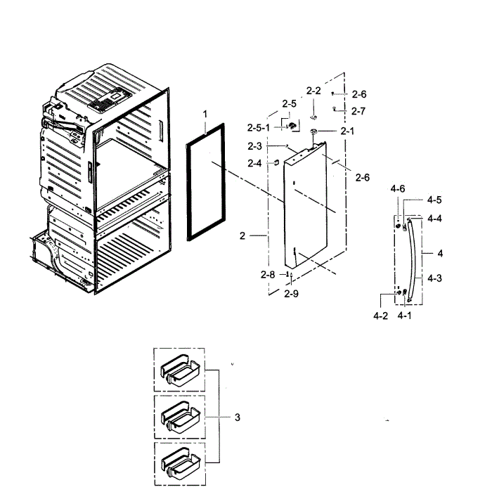 Right Door Diagram and Parts List for RF28HMEDBBC AA-06 Samsung Refrigerator