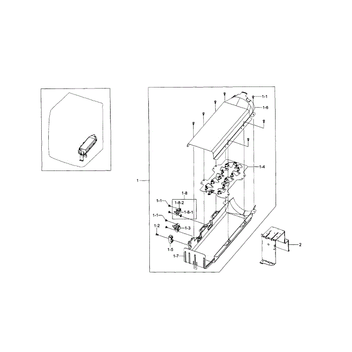 Duct Heater Diagram and Parts List for DV5471AEW XAA-03 Samsung Dryer