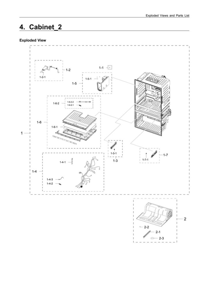 Cabinet Diagram and Parts List for RF28JBEDBSR AA-13 Samsung Refrigerator