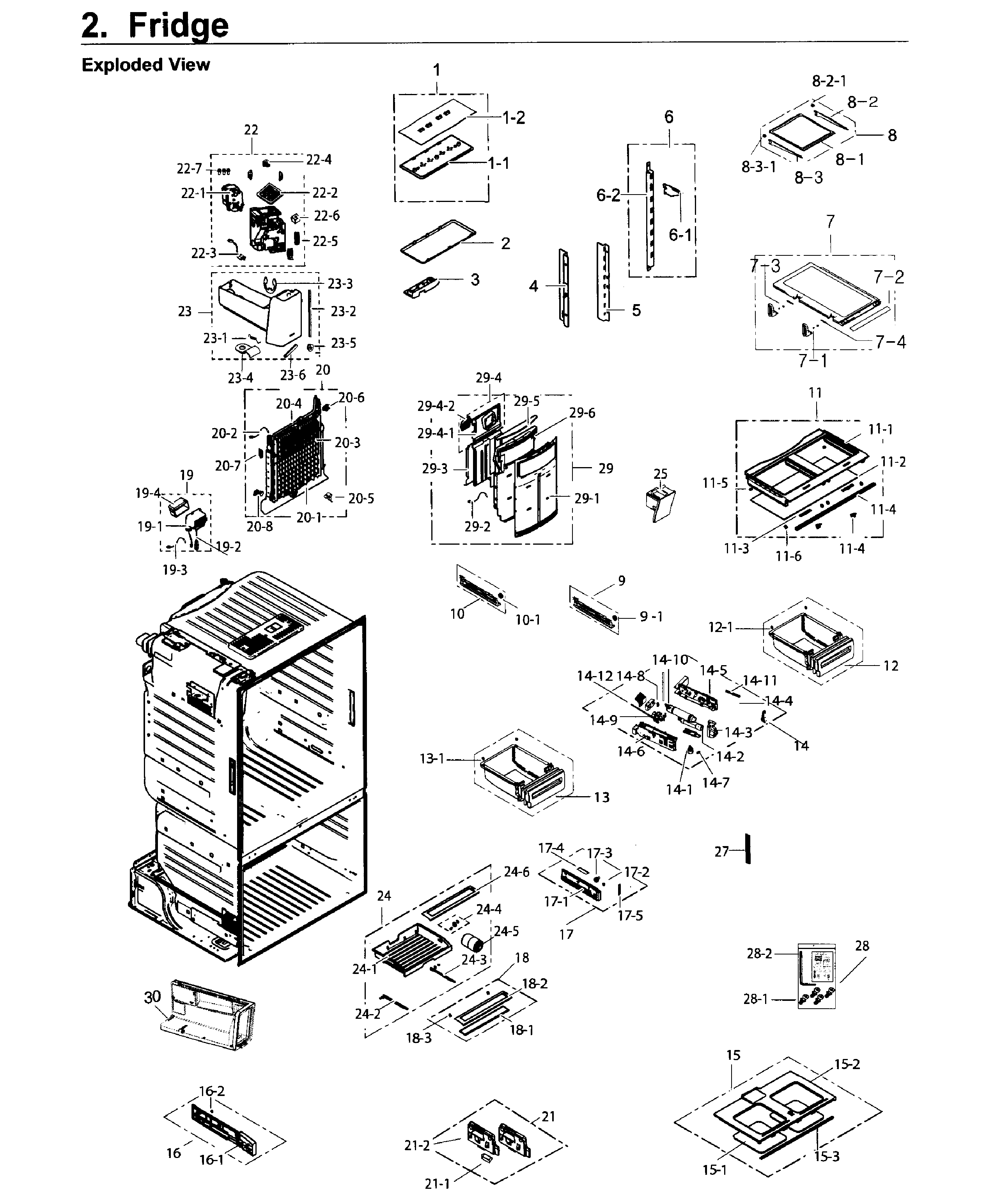 Fridge Diagram and Parts List for RF26J7500SR AA-0002 Samsung Refrigerator