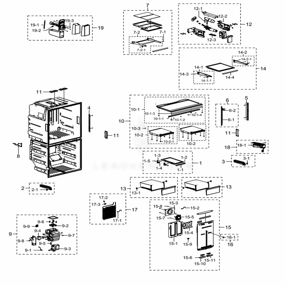 Fridge Diagram and Parts List for RF28K9070SR (AA)(0006) Samsung Refrigerator