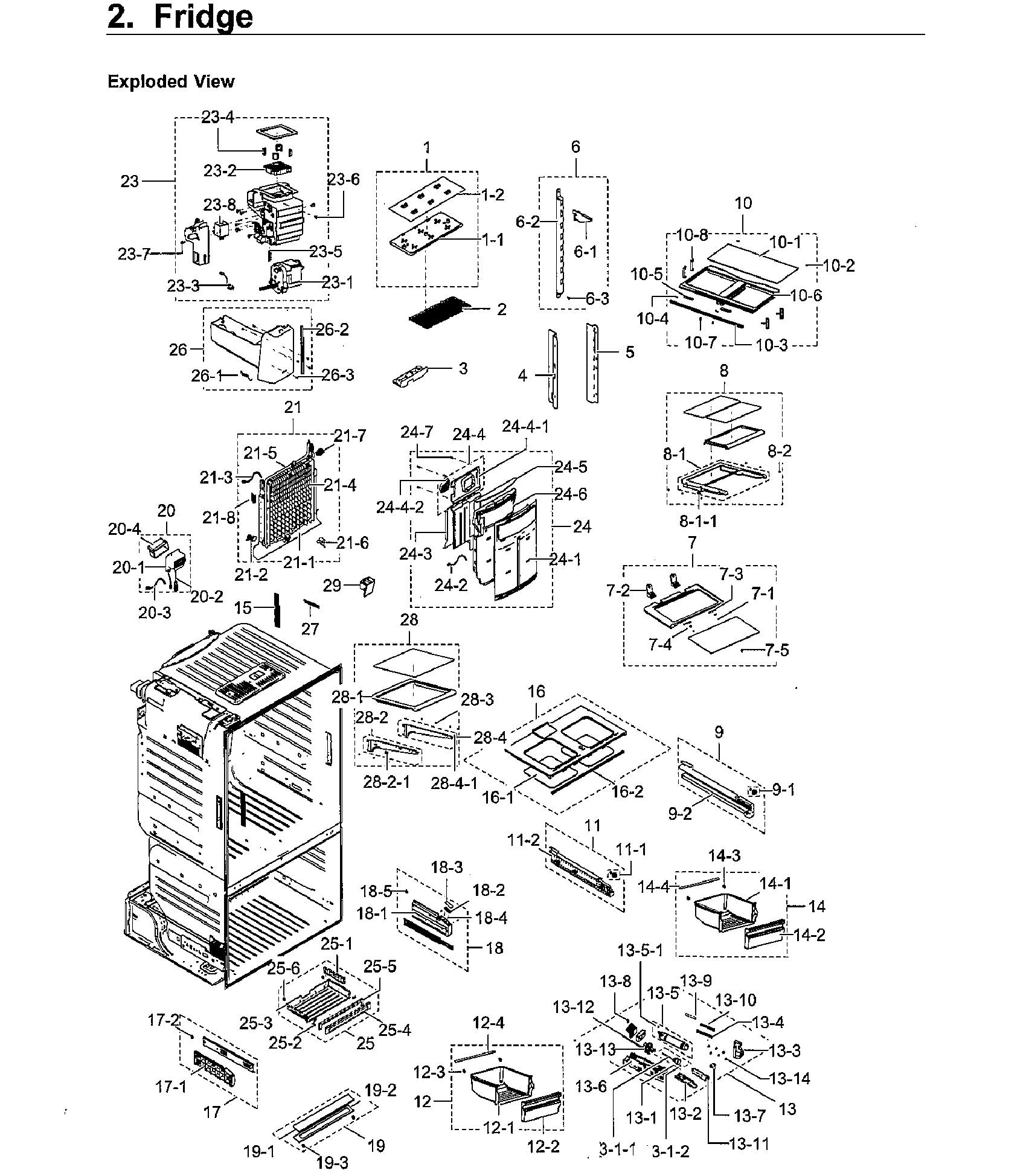 Fridge Diagram and Parts List for RF23HCEDBSR AA-0014 Samsung Refrigerator