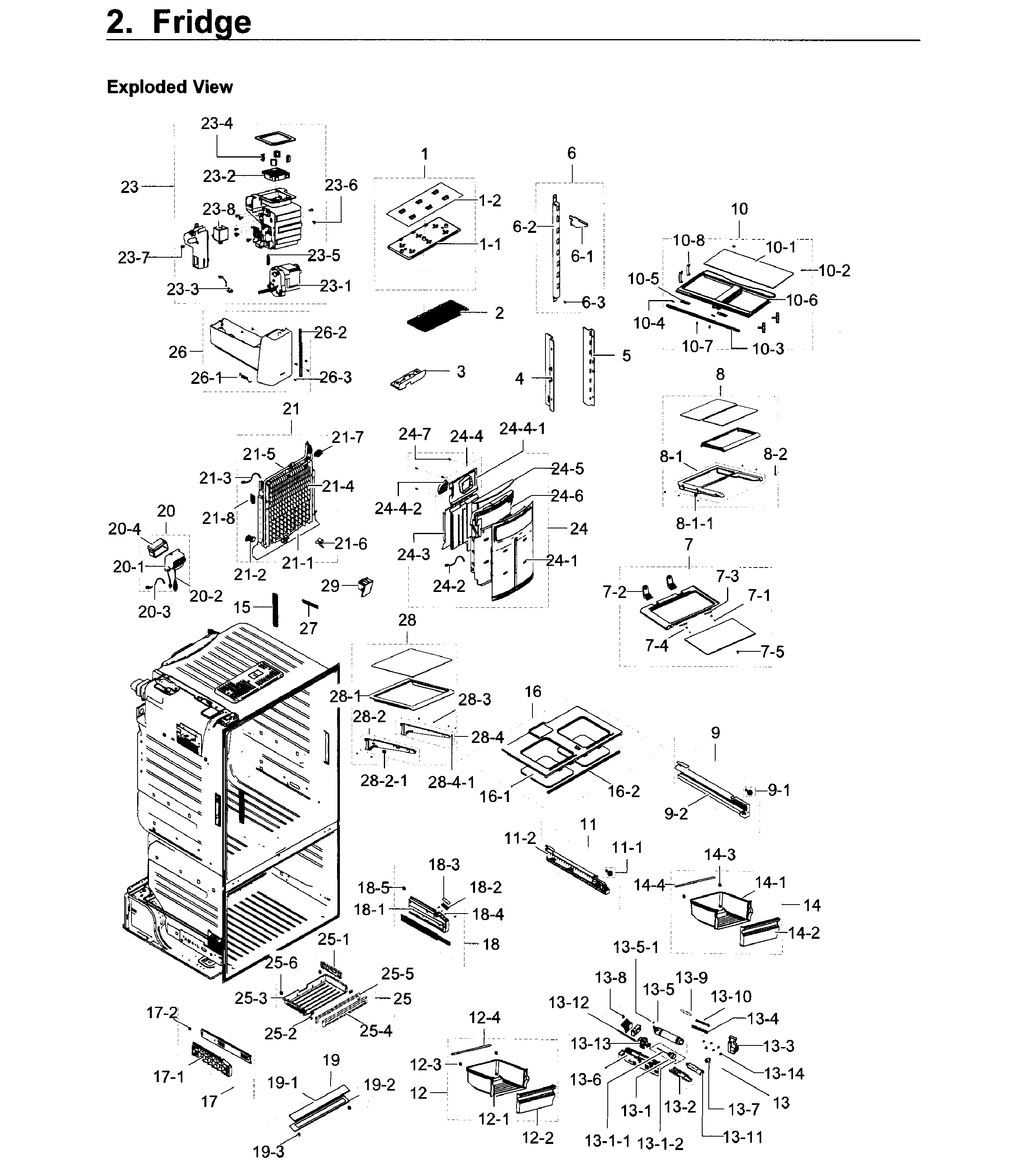 Fridge Diagram and Parts List for RF23HCEDBSR AA-0013 Samsung Refrigerator