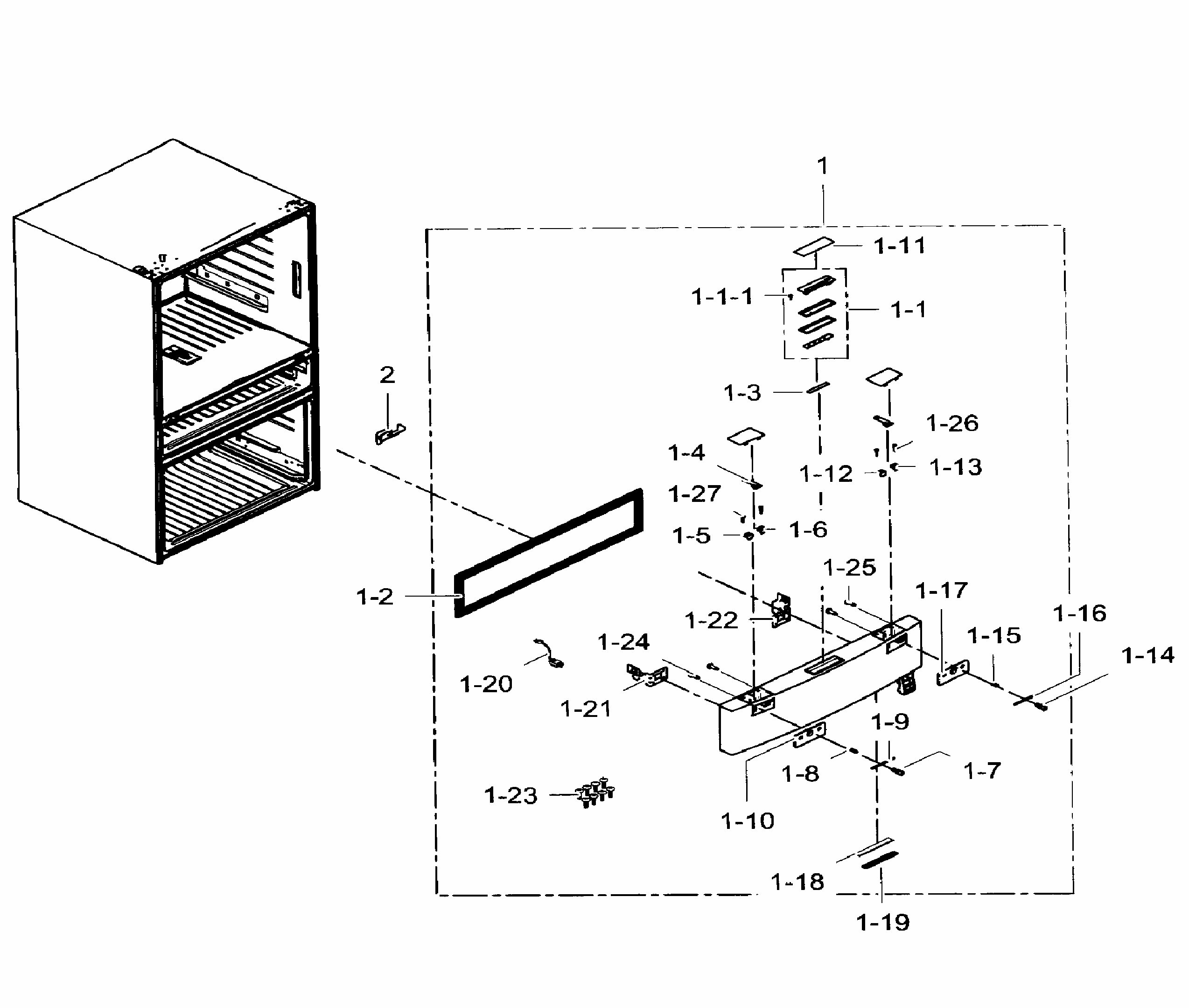 Flexzone Door Diagram and Parts List for RF31FMEDBWW AA-0004 Samsung Refrigerator