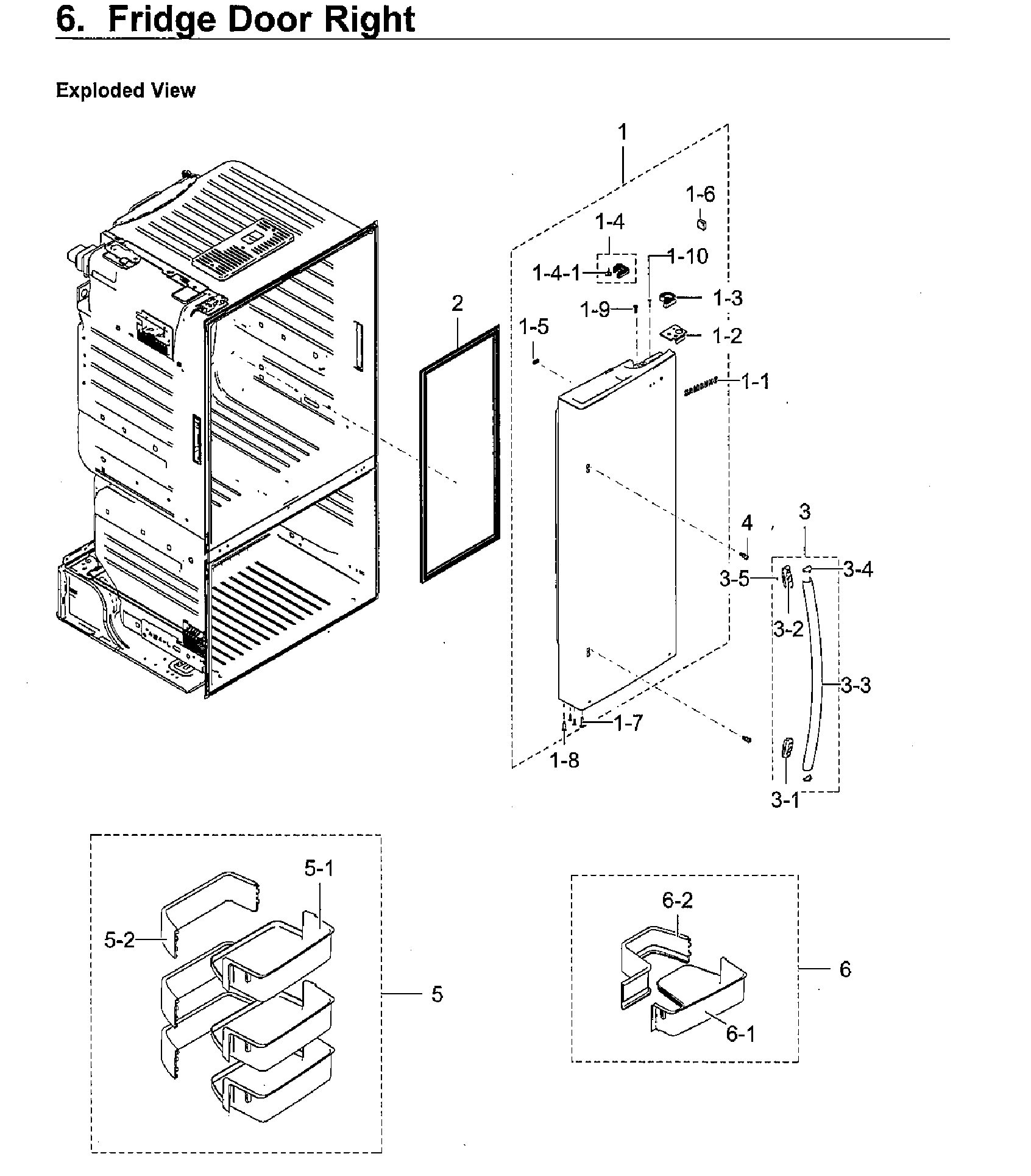 Fridge Door R Diagram and Parts List for RF23HCEDBSR AA-0014 Samsung Refrigerator