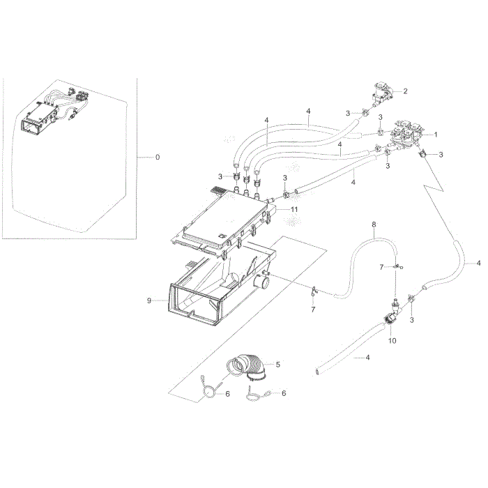 Housing Drawer Diagram and Parts List for WF45K6200AW A2-00 Samsung Washer
