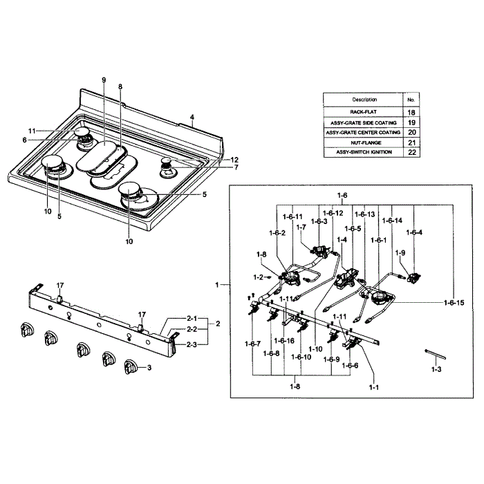 Cavity Assembly Diagram and Parts List for FX510BGS XAA-02 Samsung Range