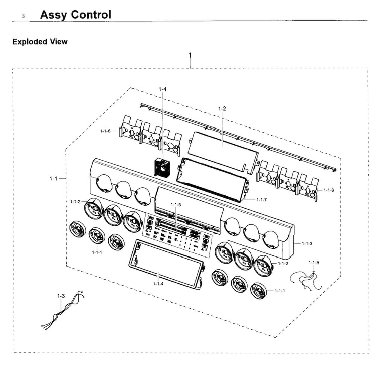 Control Diagram and Parts List for NX58K9850SG AA-0000 Samsung Range