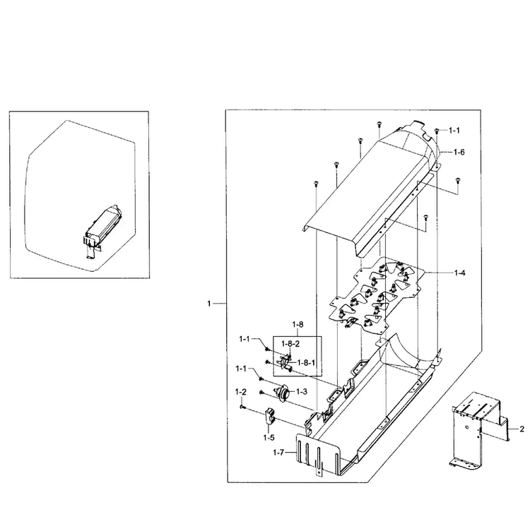 Heater Assy Diagram and Parts List for DV231AEW XAA-0001 Samsung Dryer