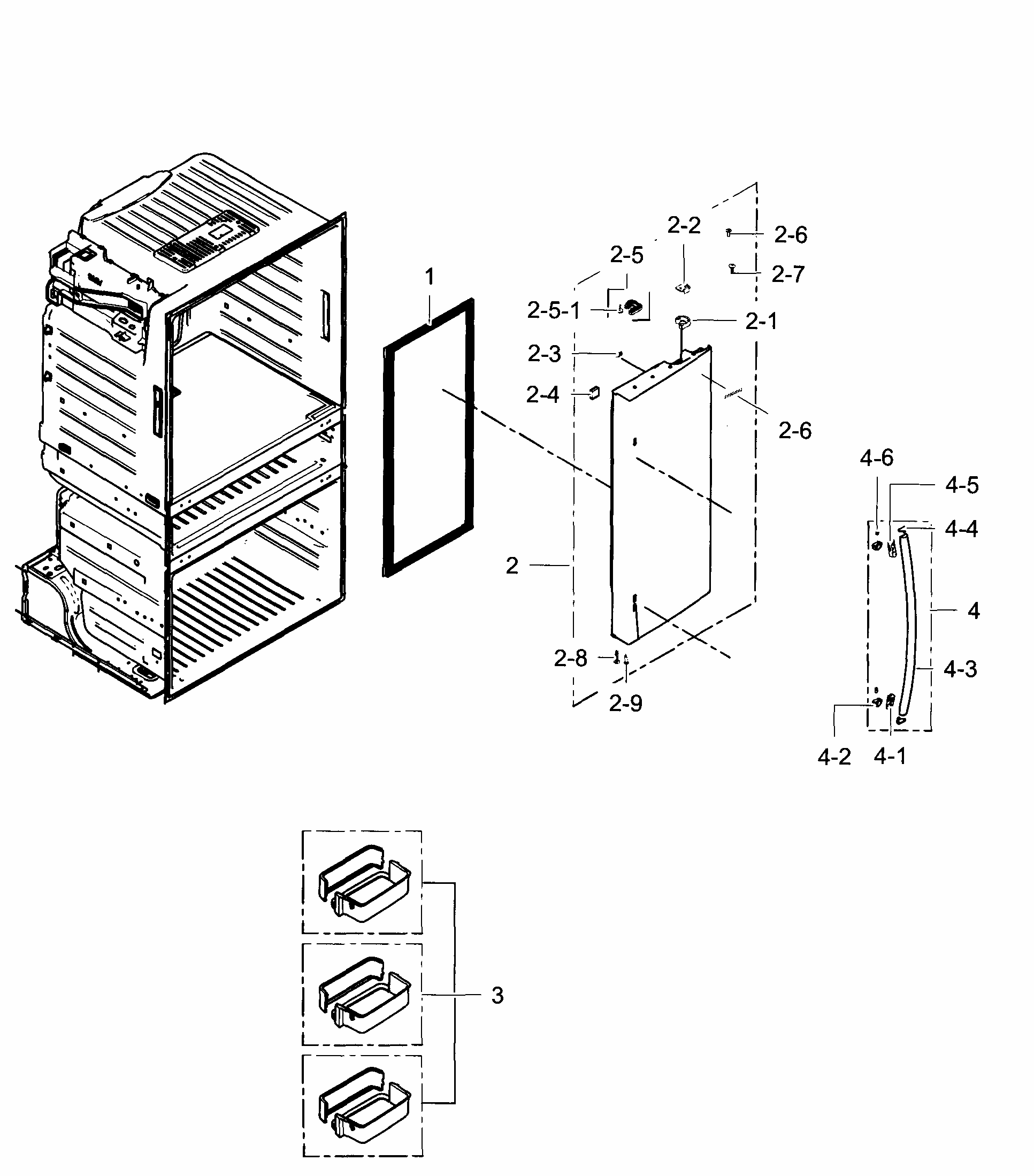 Right Door Diagram and Parts List for RF28HMEDBBC AA-0005 Samsung Refrigerator