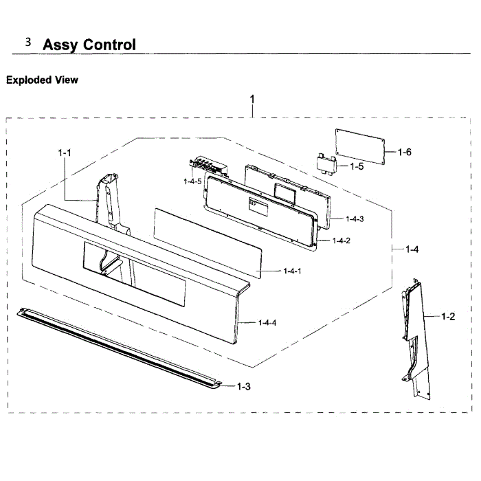 Control Diagram and Parts List for NX58K3310SB AA-00 Samsung Range