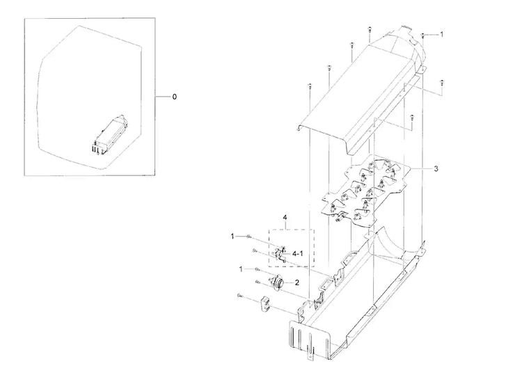 Duct Heater Diagram and Parts List for DV42H5000EW A3-0000 Samsung Dryer