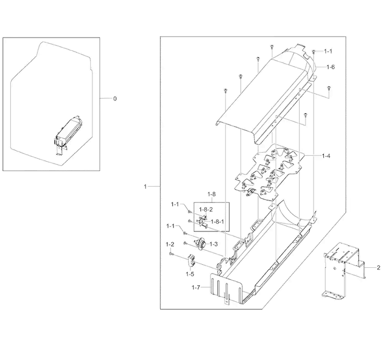 Duct Diagram and Parts List for DV45H7000EW A2-0002 Samsung Dryer