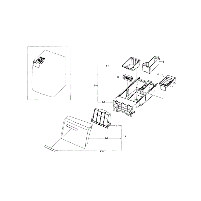 Drawer Diagram and Parts List for WF448AAW XAA-05 Samsung Washer