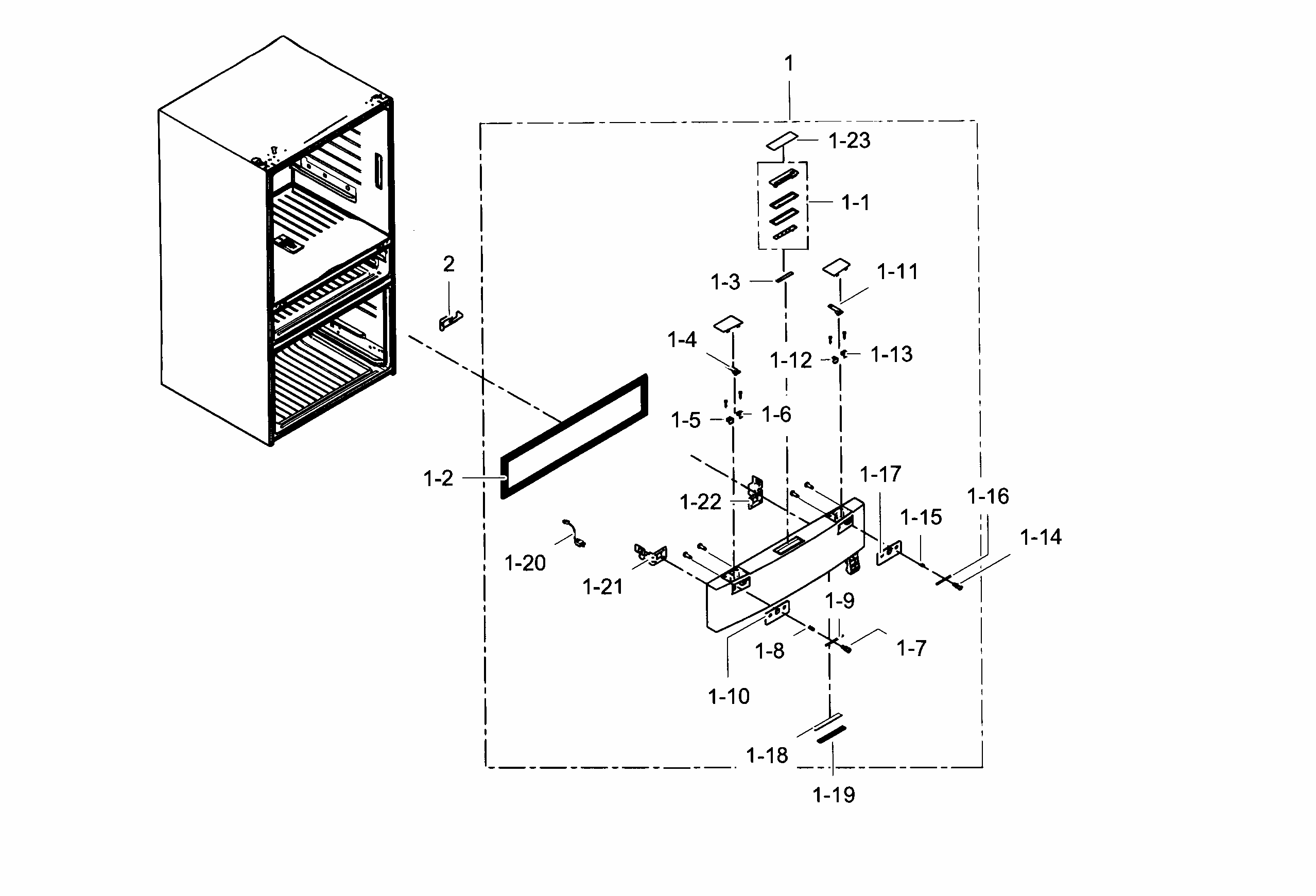 Flexzone Door Diagram and Parts List for RF24FSEDBSR AA-0005 Samsung Refrigerator